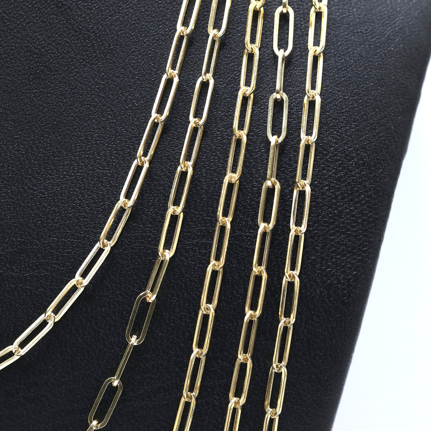 14KT GOLD PAPERCLIP NECKLACE 2.5MM - SEMISOLID
