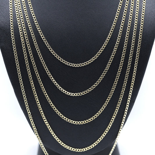 14KT GOLD CUBAN NECKLACE 2.5MM - SEMISOLID
