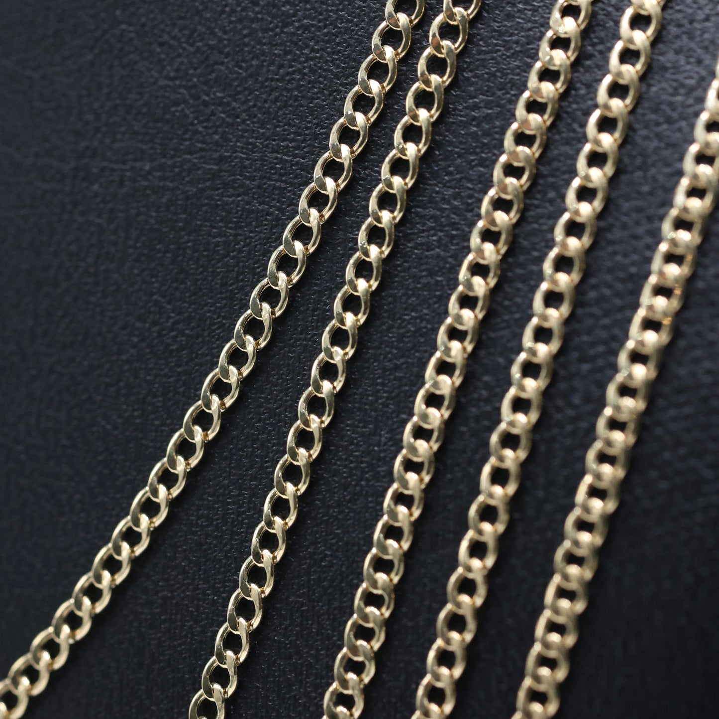 14KT GOLD 2MM SEMISOLID CUBAN CHAIN NECKLACE