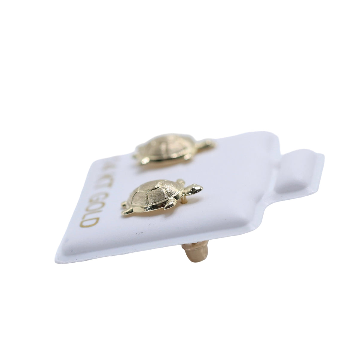 14KT GOLD 3D TURTLE EARRINGS FULL BODY SCREW ON EARRINGS