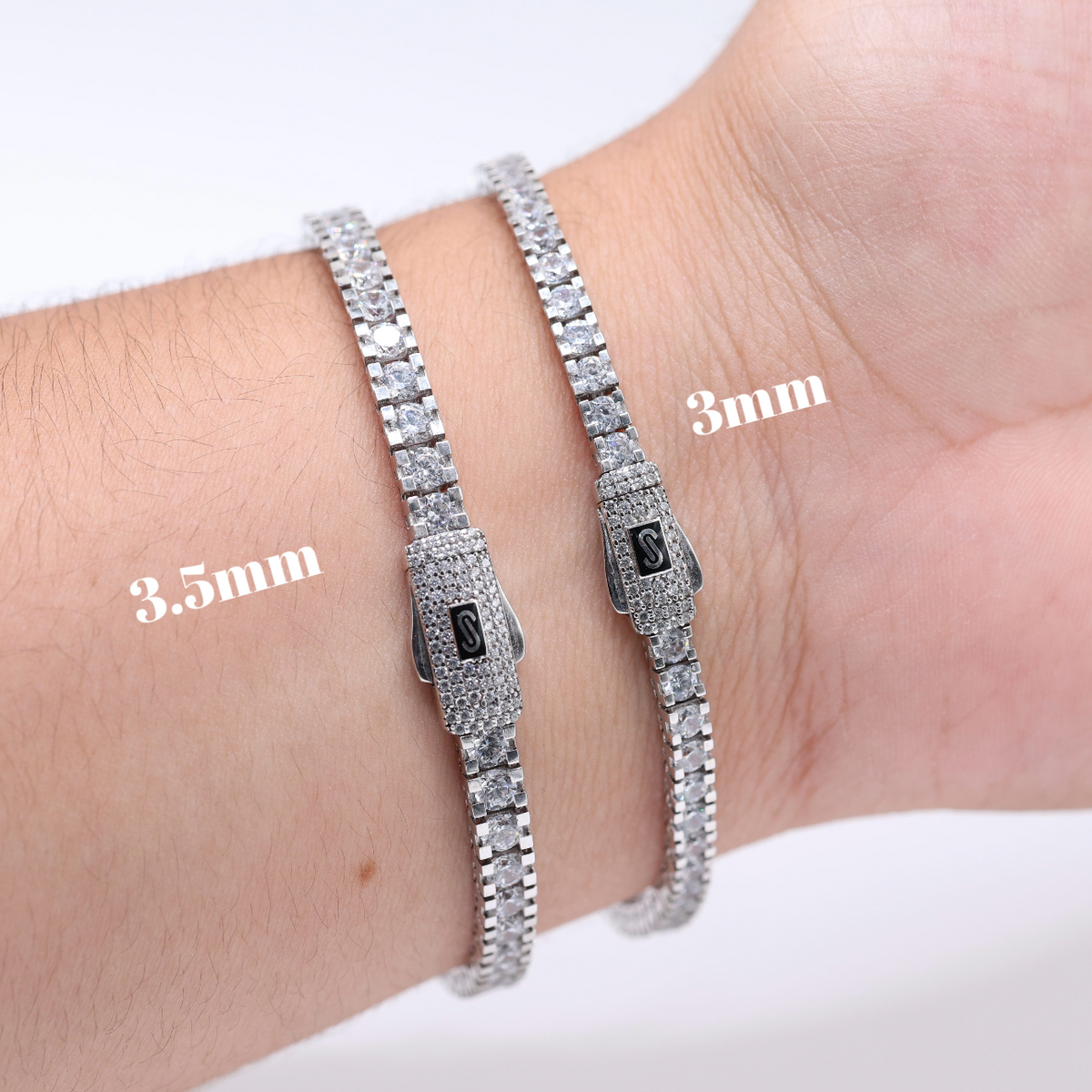 14KT WHITE GOLD MONACO CHAIN AGUA No. 2 BRACELET SIZE 7  - CERTIFIED