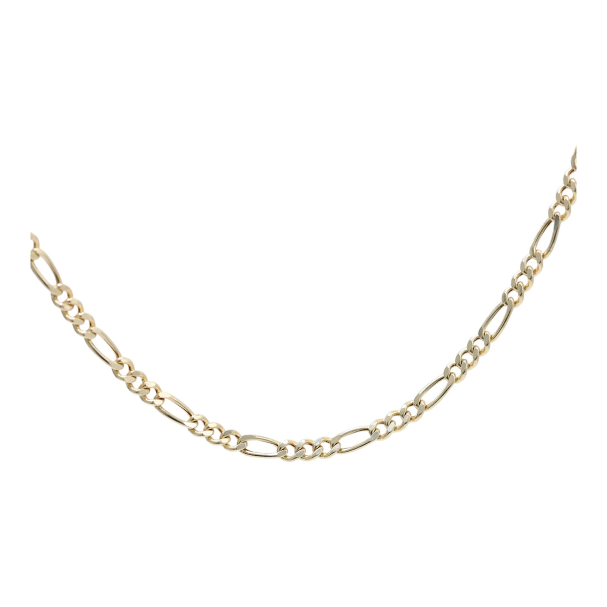 14KT GOLD FIGARO NECKLACE 4MM SEMISOLID SIZE 22"