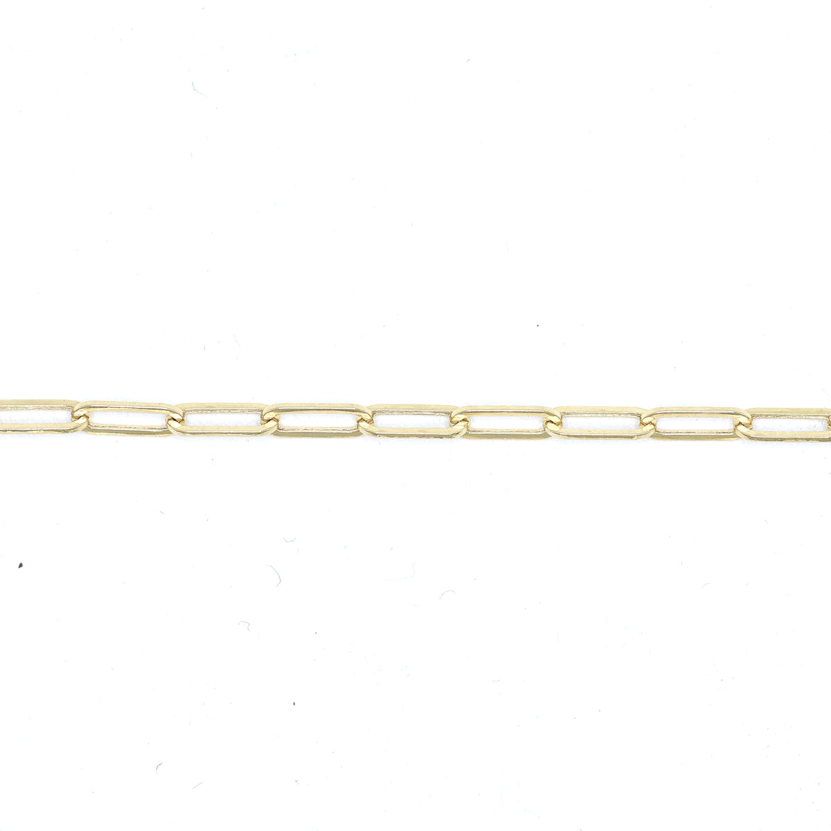 14KT GOLD PAPERCLIP BRACELET 2.5MM SEMISOLID