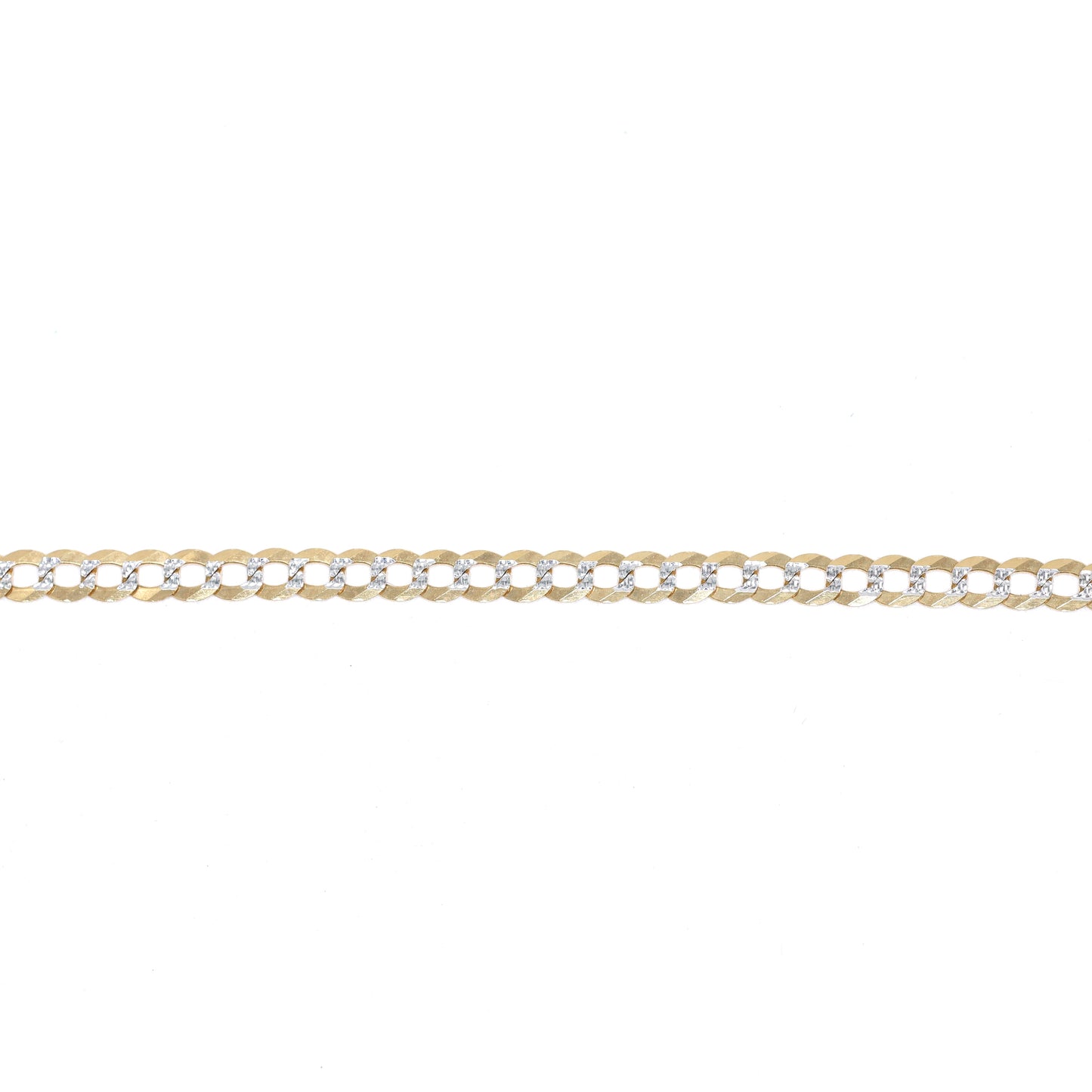 14KT GOLD 4MM DIAMOND CUT CUBAN BRACELET - SOLID