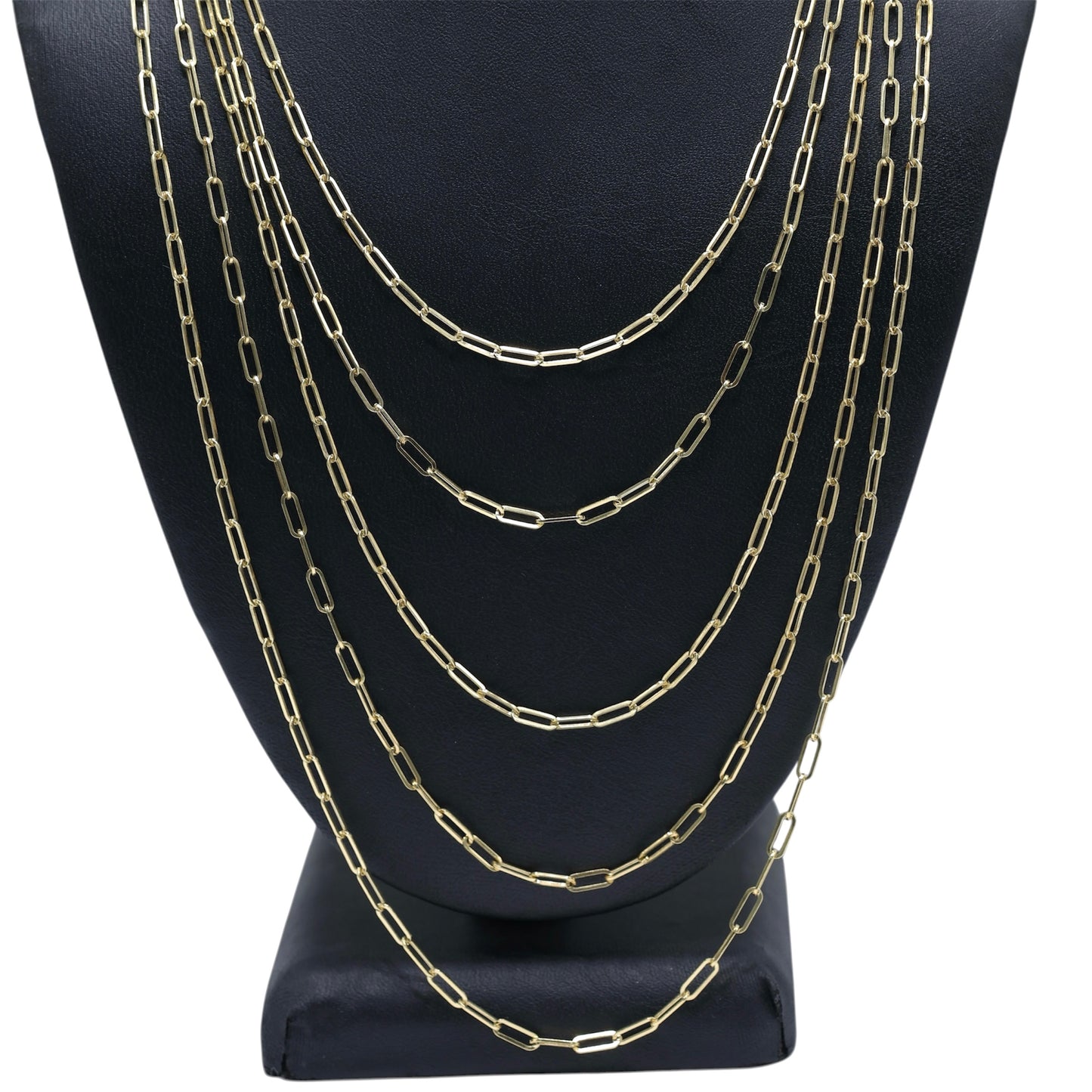 14KT GOLD PAPERCLIP NECKLACE 2.5MM - SEMISOLID