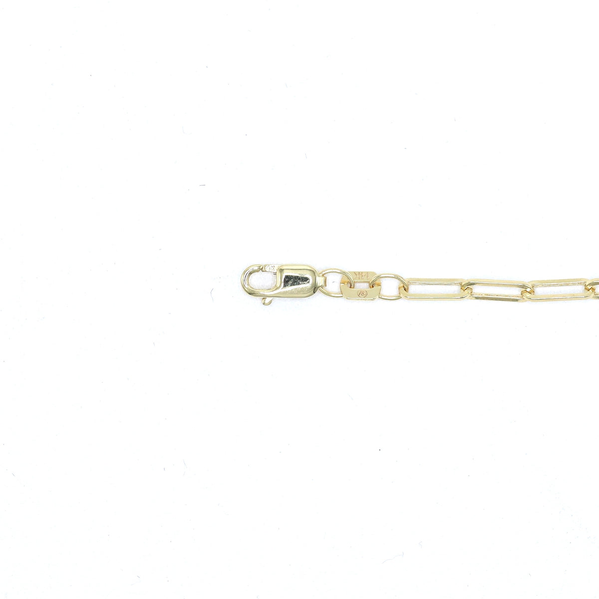 14KT GOLD PAPERCLIP BRACELET 2.5MM SEMISOLID