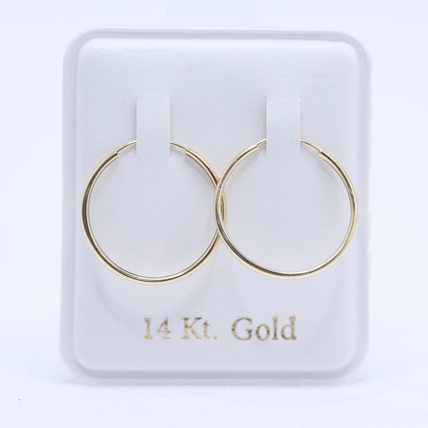 14KT GOLD SEAMLESS HOOPS - 18MM SEMISOLID