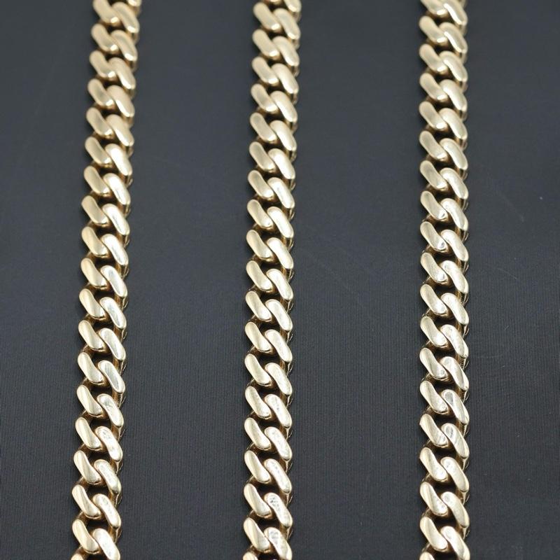 14KT GOLD 6.5 MONACO CHAIN CLASSIC BRACELET CERTFIED - PAVE LOCK