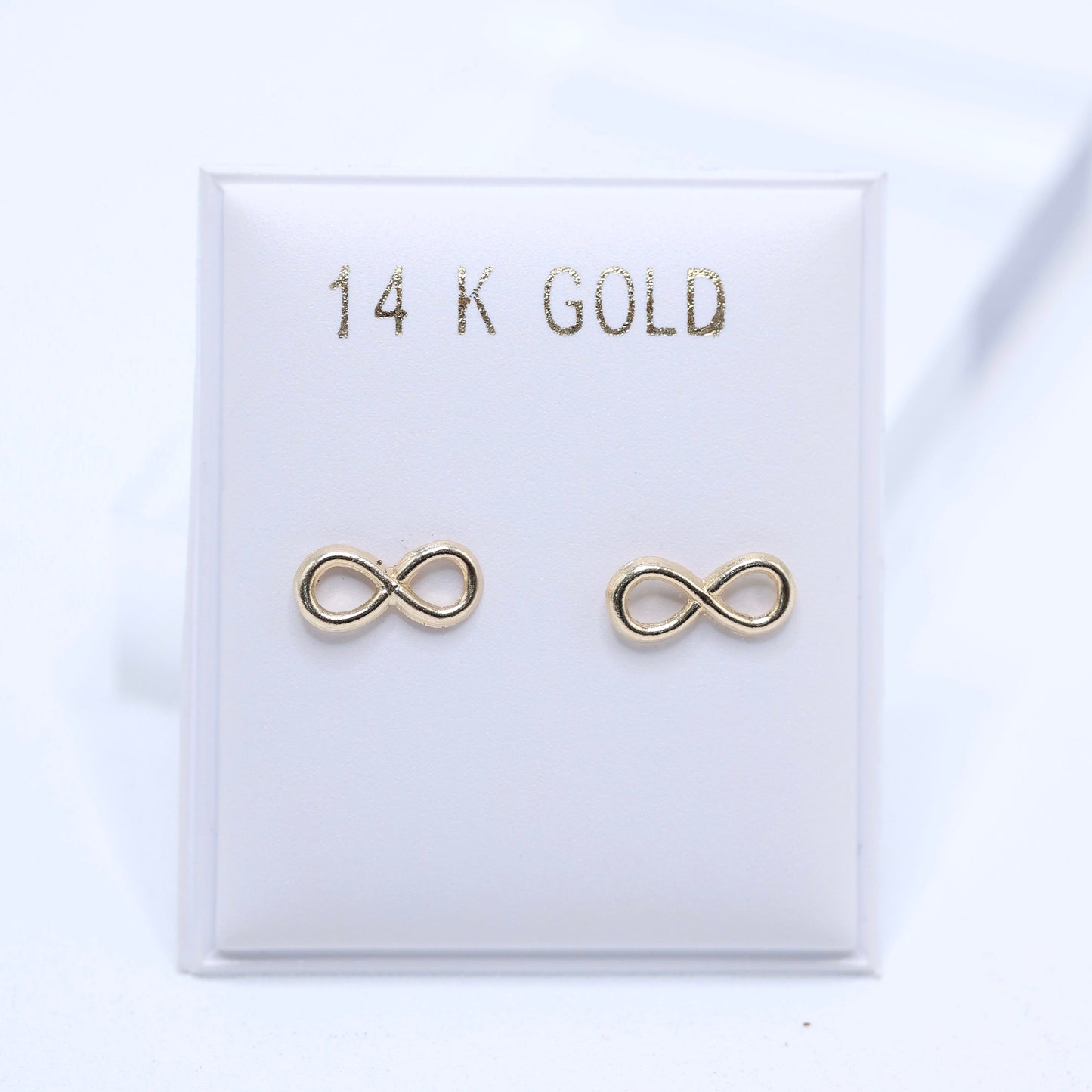 14KT GOLD SIMPLE INFINITY SCREW ON EARRINGS