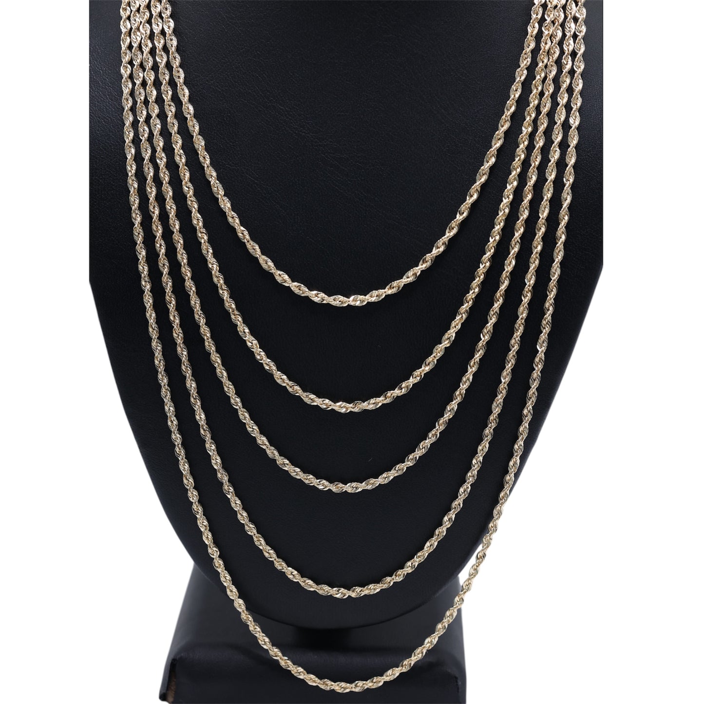 14KT GOLD ROPE NECKLACE 2.5MM SEMISOLID