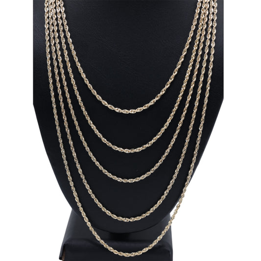14KT GOLD ROPE NECKLACE 2.5MM SEMISOLID