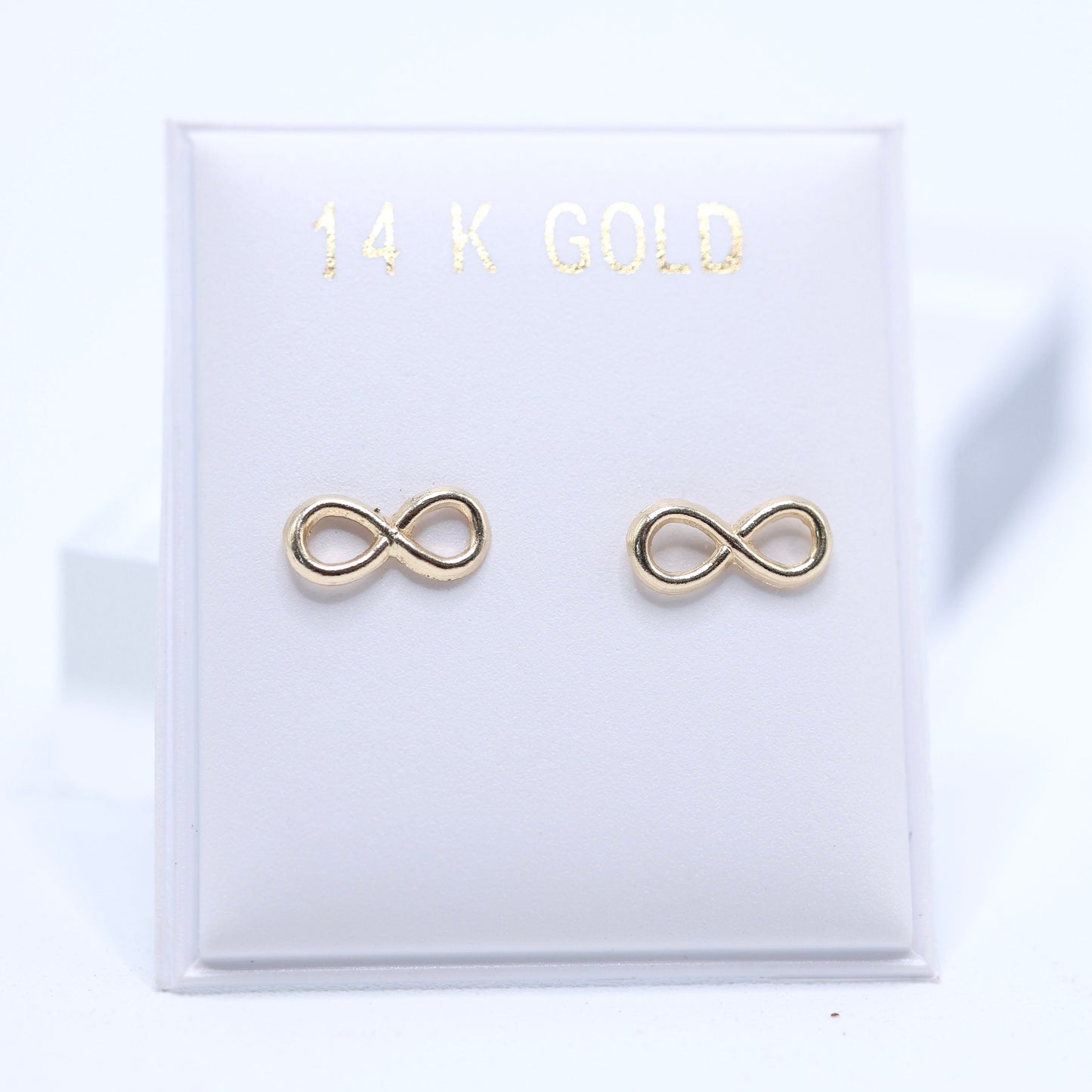 14KT GOLD SIMPLE INFINITY SCREW ON EARRINGS