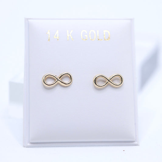 14KT GOLD SIMPLE INFINITY SCREW ON EARRINGS