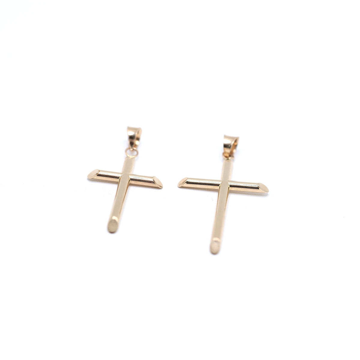 14KT GOLD SIMPLE CROSS NECKLACE PENDANT - 2 SIZES AVAILABLE