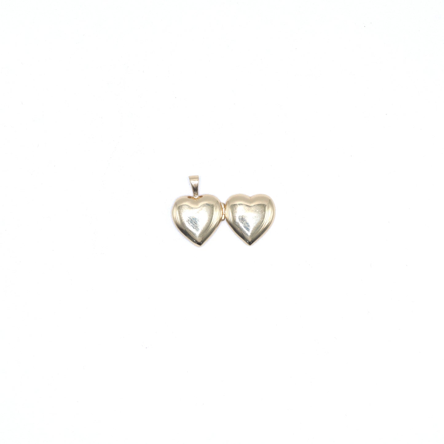 14KT GOLD HEART LOCKET NECKLACE PENDANT - PICTURE LOCKET ASSEMBLY NOT INCLUDED