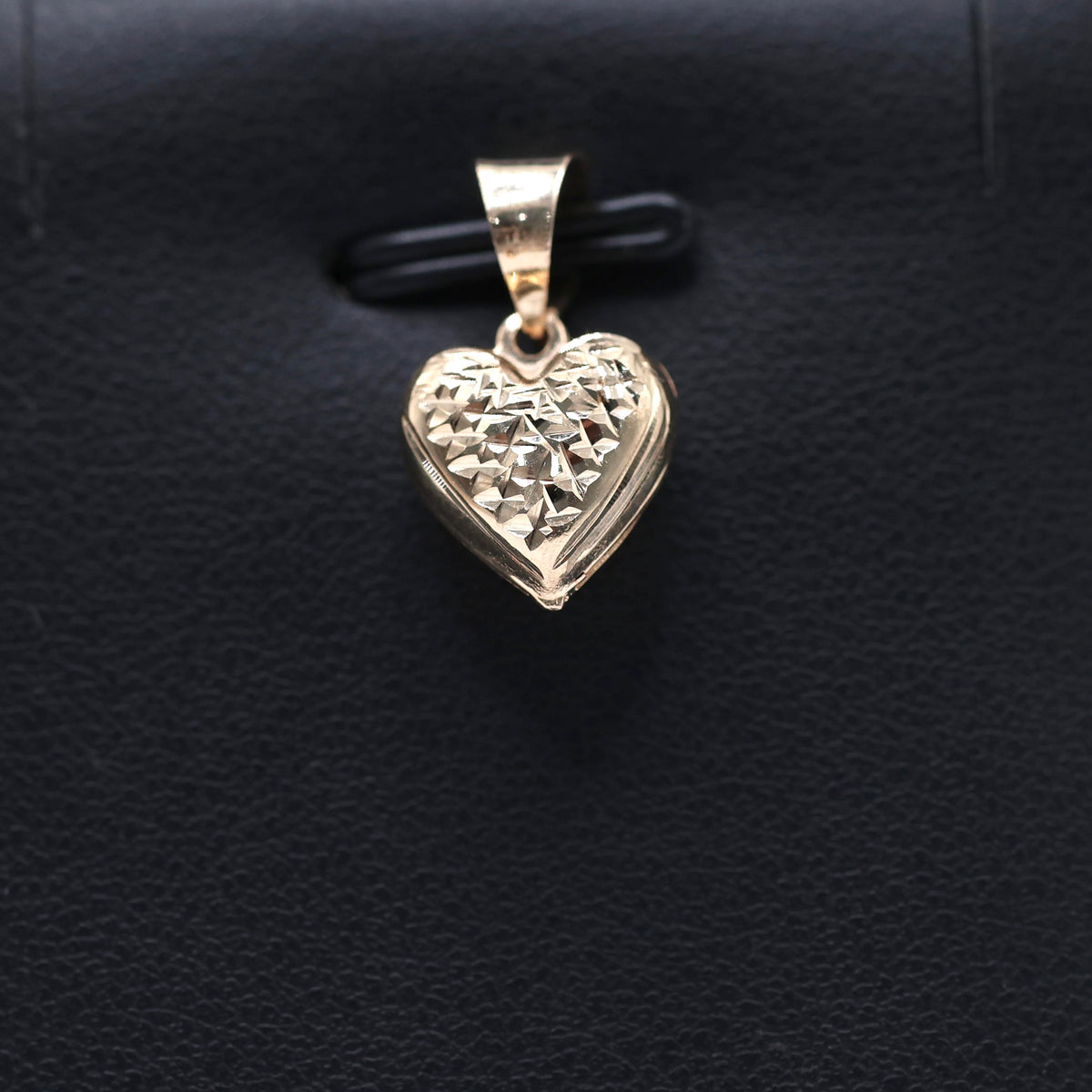 14KT GOLD 3D TEXTURED HEART PENDANT SEMISOLID SMALL PENDANT
