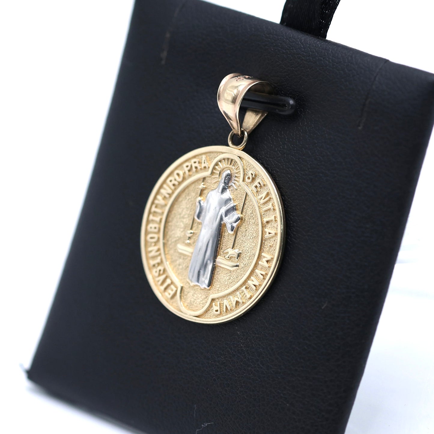 14KT GOLD SAN BENITO COIN PENDANT - 23.5MM LARGE SOLID PENDANT