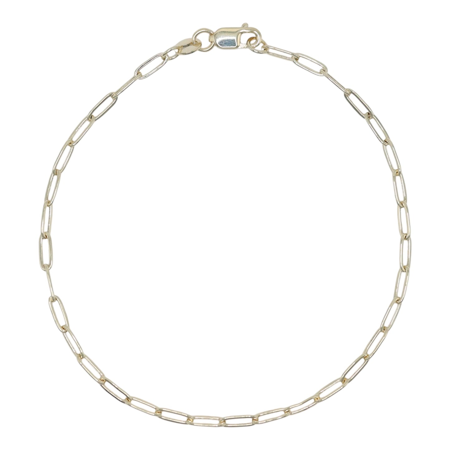 14KT GOLD MINI PAPERCLIP 2MM BRACELET