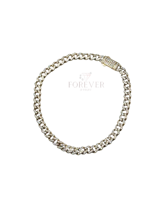14KT GOLD MONACO BRACELET W/ZIRCONIAS