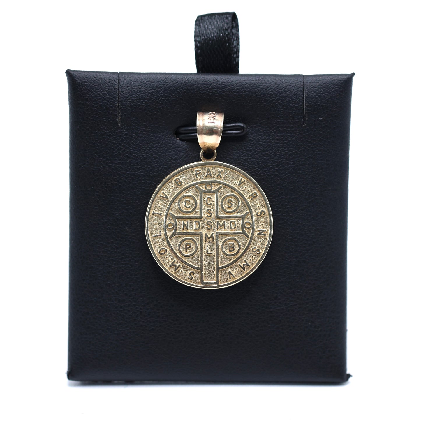 14KT GOLD SAN BENITO COIN PENDANT - 23.5MM LARGE SOLID PENDANT
