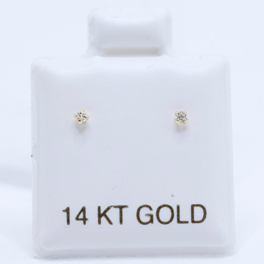 14KT GOLD 2 -PIECE NOSE STUD BALL SET