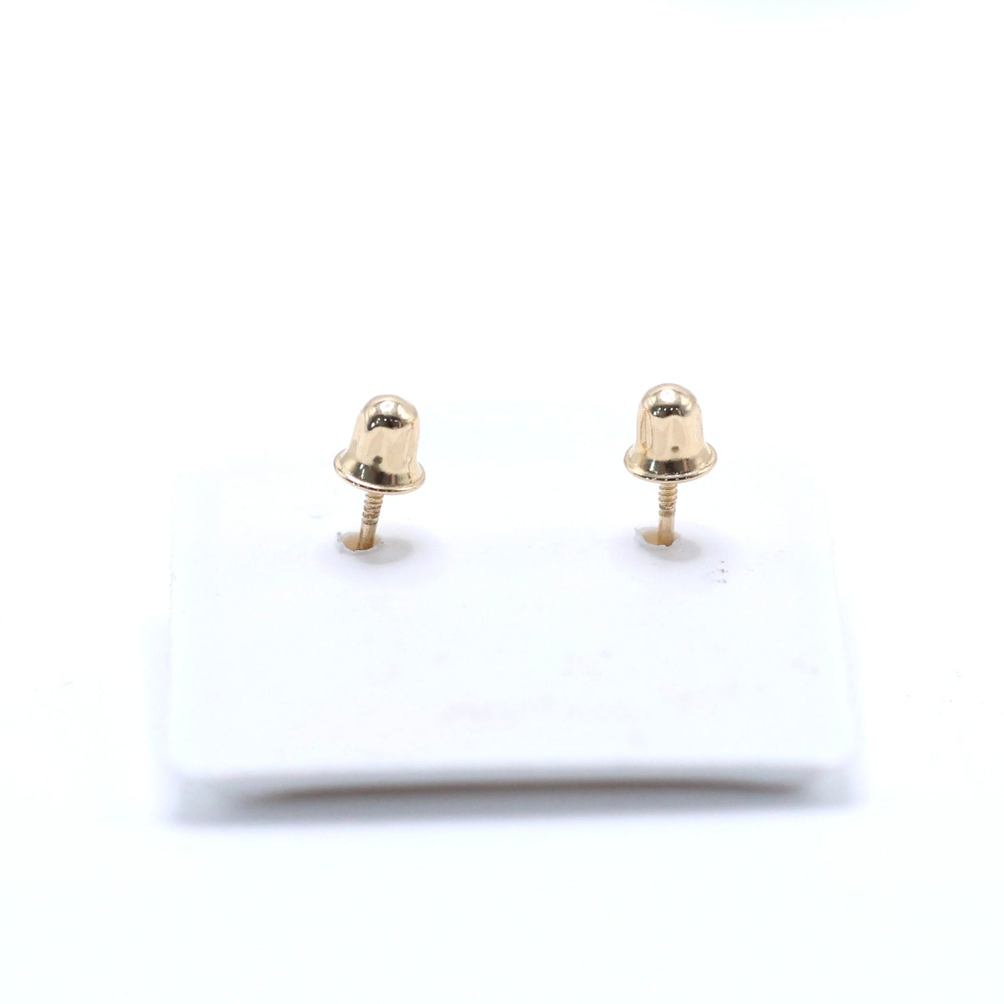 14KT GOLD 2 TONE VIRGEN DE GUADALUPE OVAL STUD BALL EARRINGS