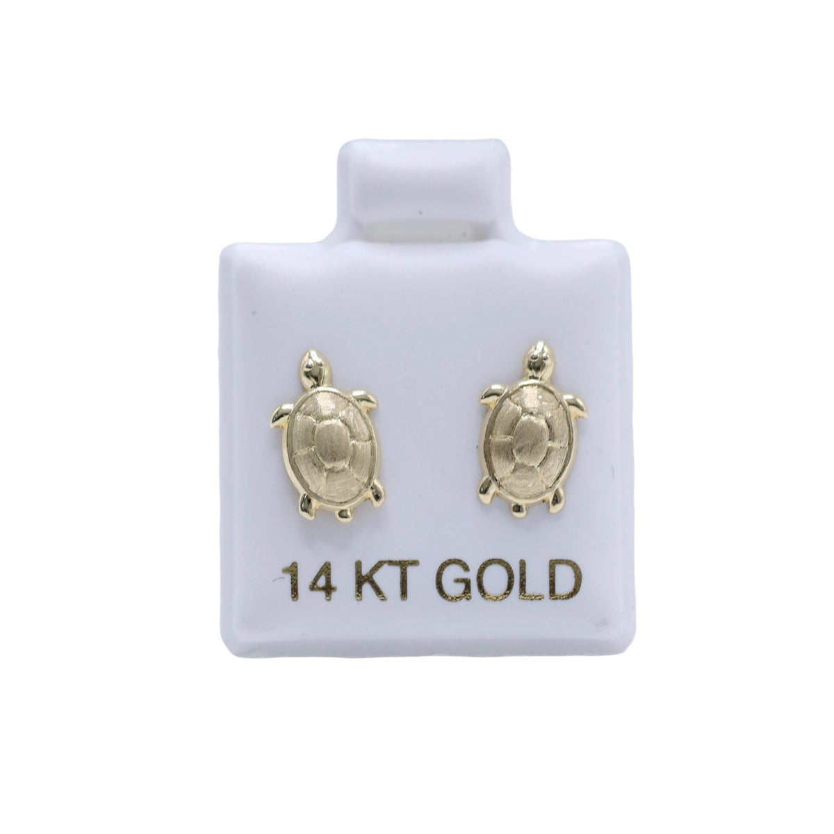 14KT GOLD 3D TURTLE EARRINGS FULL BODY SCREW ON EARRINGS