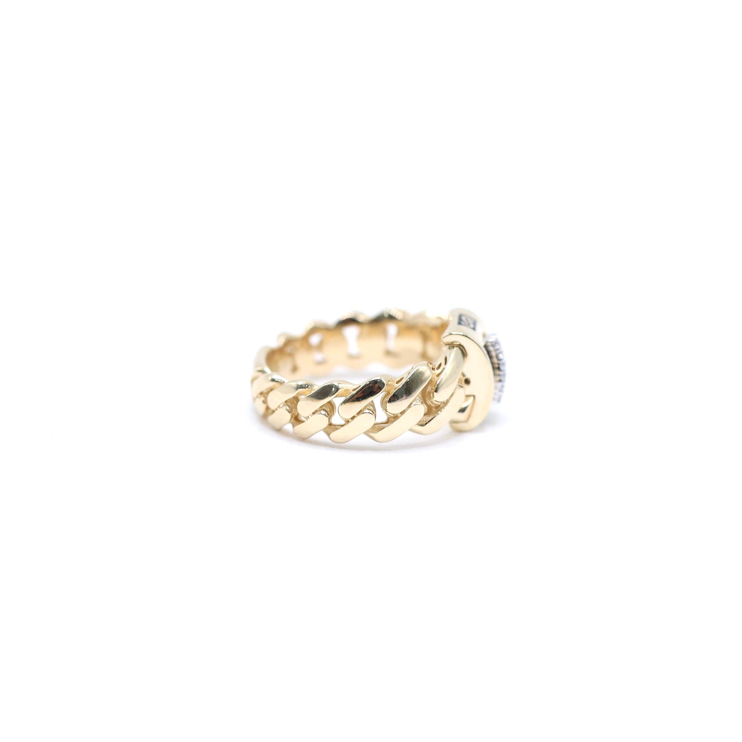 14KT GOLD MONACO CHAIN INITIAL VERA RING - CERTIFIED LETTERS A-Z