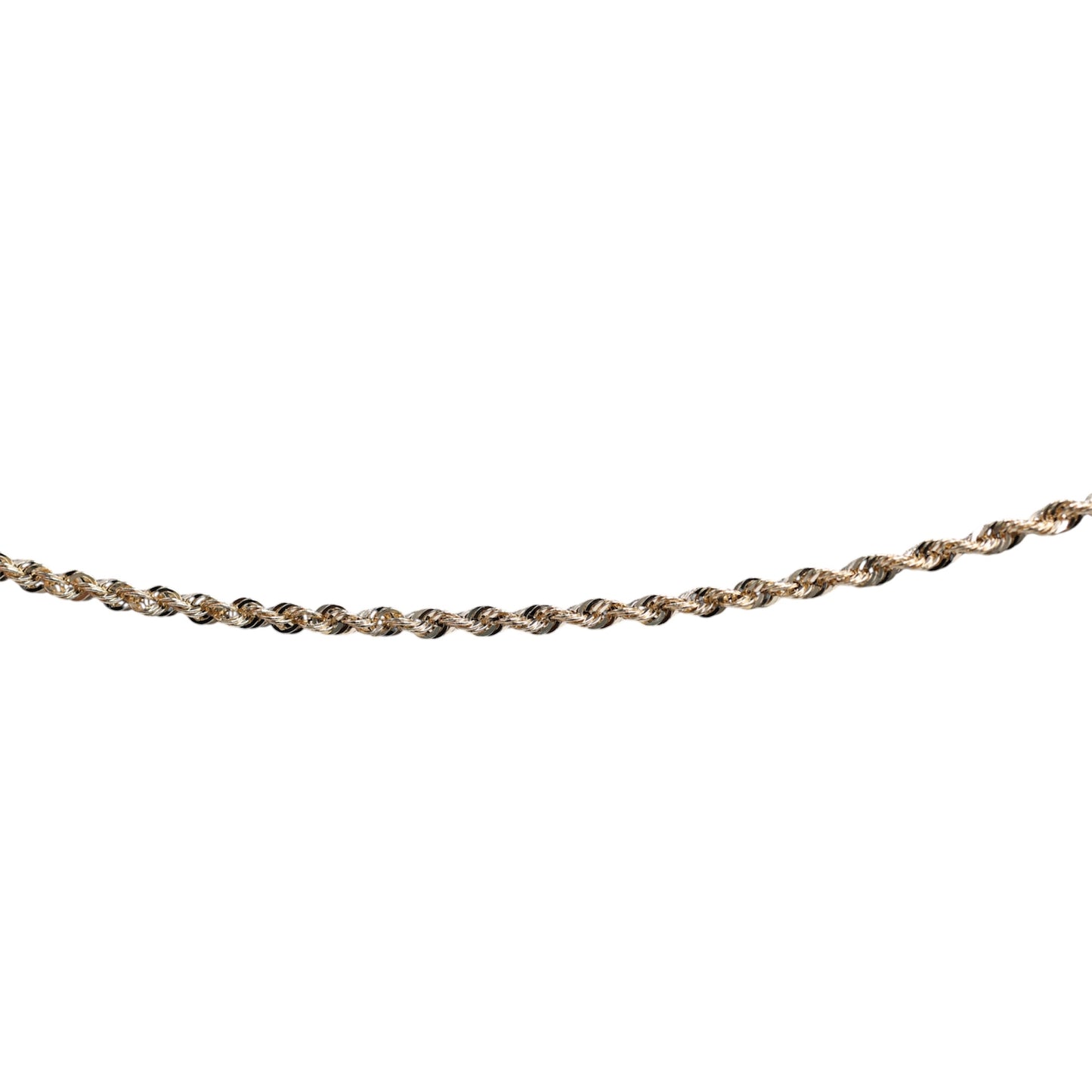 14KT GOLD ROPE NECKLACE 2.5MM SEMISOLID