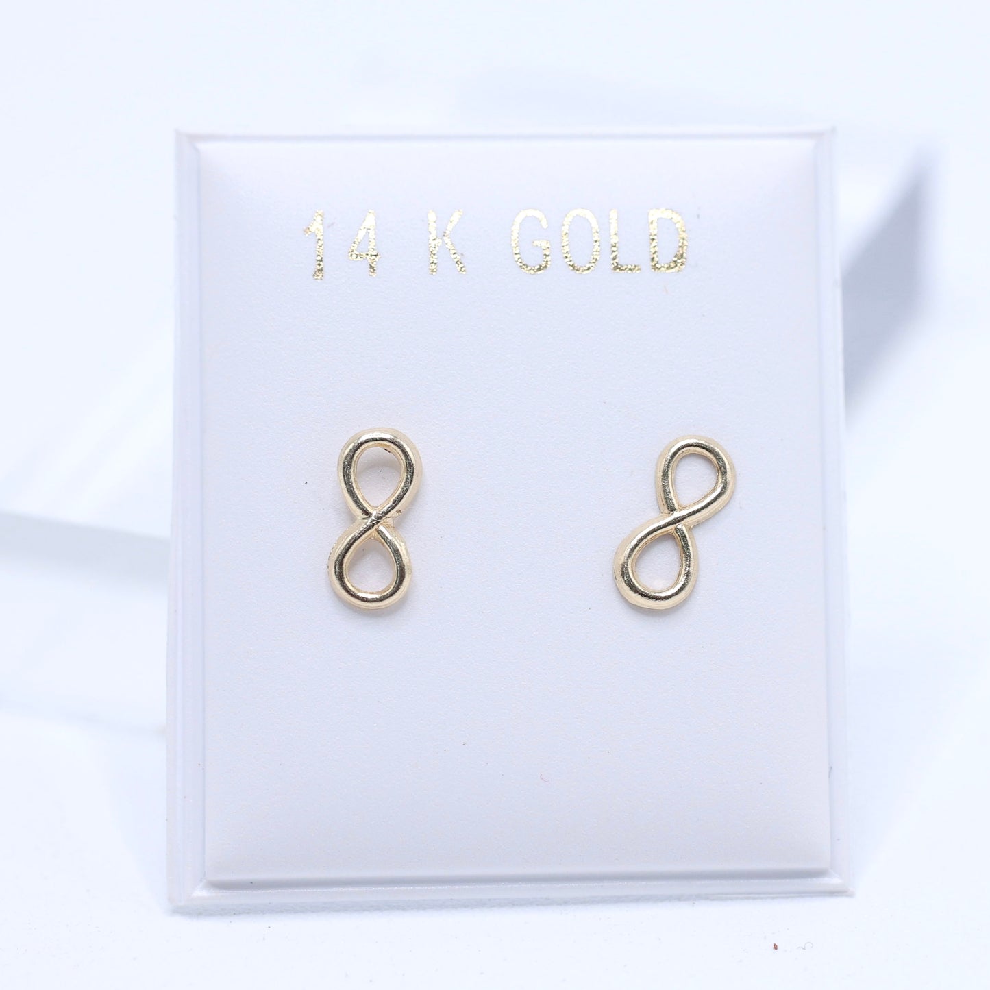 14KT GOLD SIMPLE INFINITY SCREW ON EARRINGS