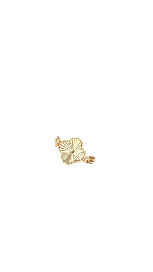 14KT GOLD REVERSIBLE FLOWER RING