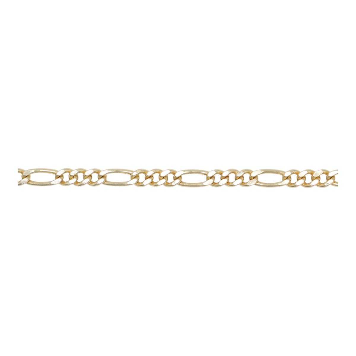 14KT GOLD FIGARO NECKLACE 4MM SEMISOLID SIZE 22"