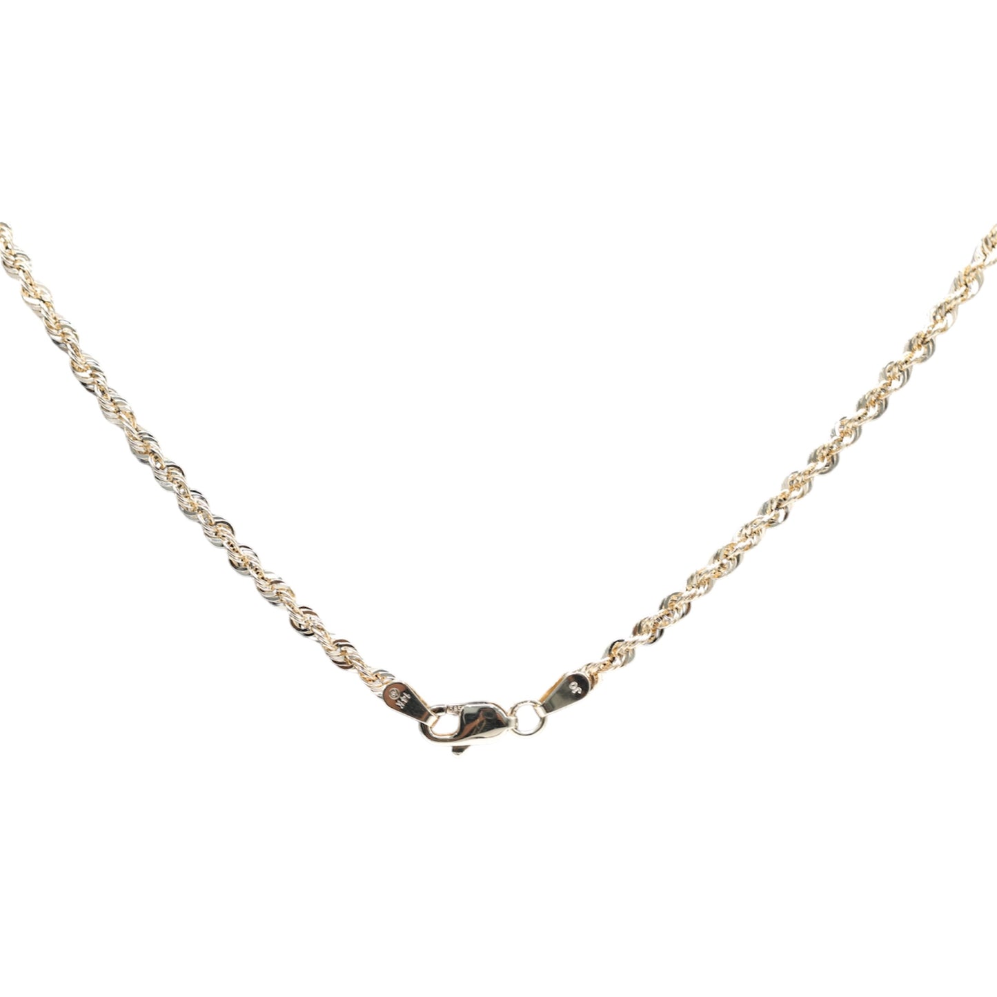14KT GOLD ROPE NECKLACE 2.5MM SEMISOLID