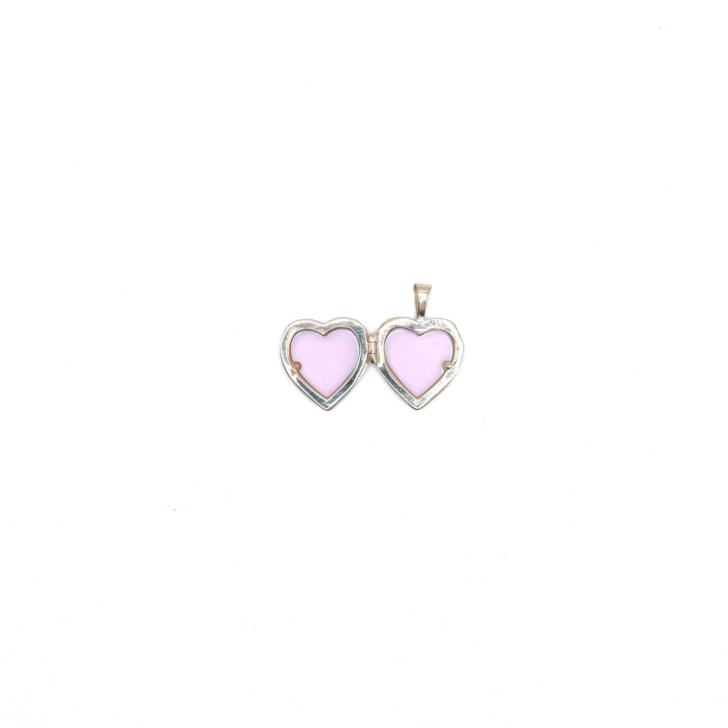 14KT GOLD HEART LOCKET NECKLACE PENDANT - PICTURE LOCKET ASSEMBLY NOT INCLUDED