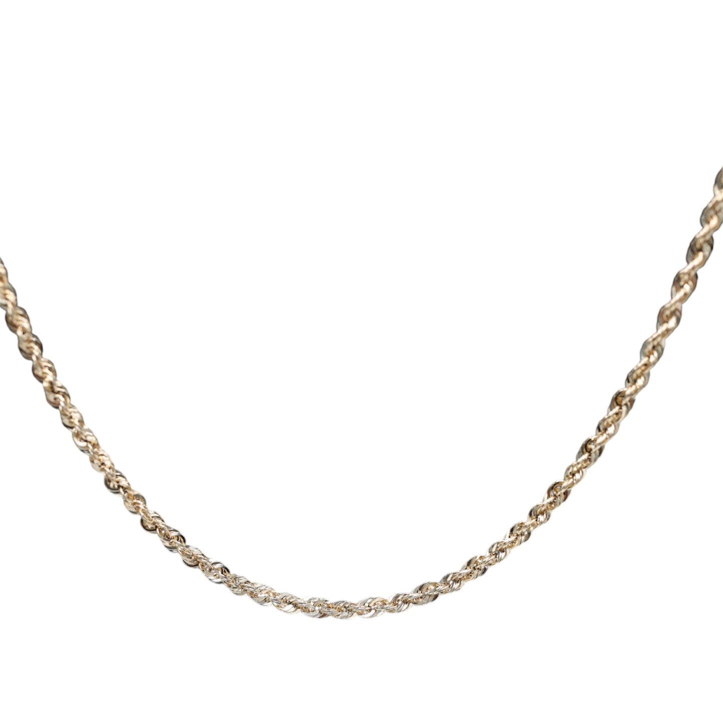 14KT GOLD ROPE NECKLACE 2.5MM SEMISOLID