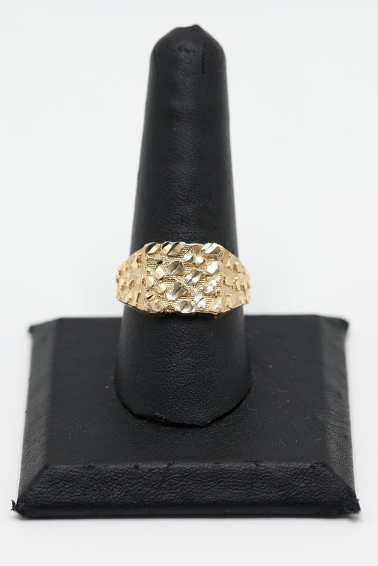 14KT GOLD MEN'S NUGGET RING