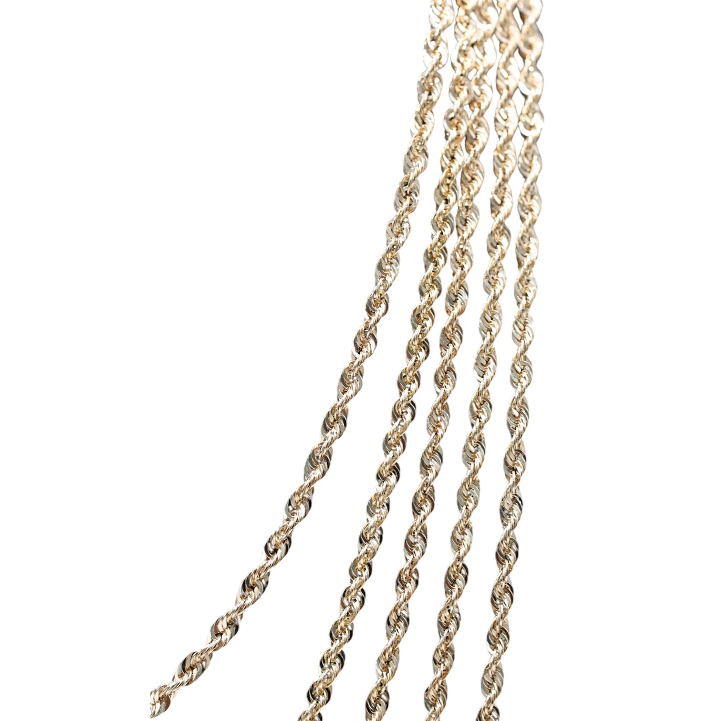14KT GOLD ROPE NECKLACE 2.5MM SEMISOLID