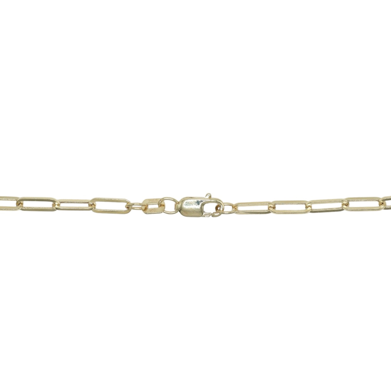 14KT GOLD PAPERCLIP NECKLACE 2.5MM - SEMISOLID
