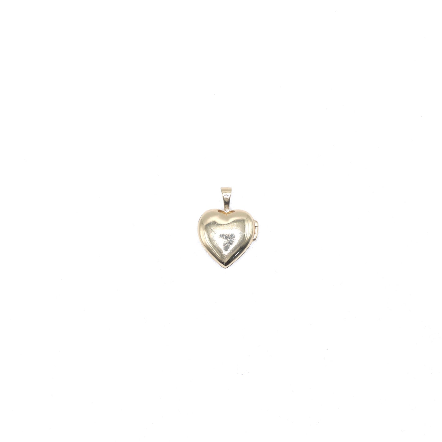 14KT GOLD HEART LOCKET NECKLACE PENDANT - PICTURE LOCKET ASSEMBLY NOT INCLUDED