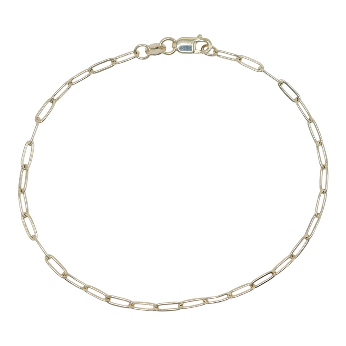 14KT GOLD MINI PAPERCLIP 2MM BRACELET