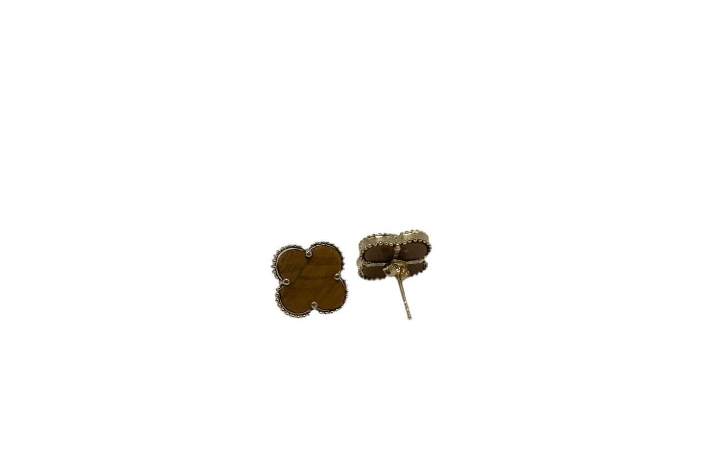 14K BROWN  FLOWER EARRINGS