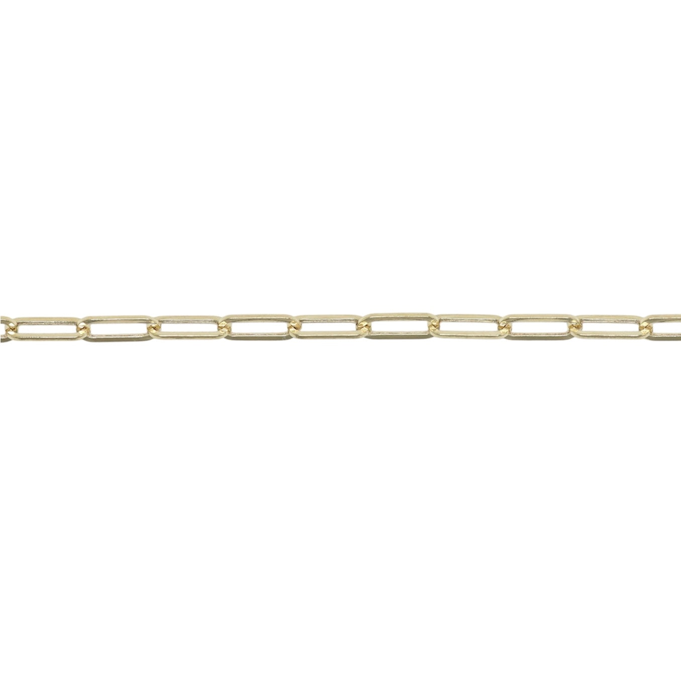 14KT GOLD PAPERCLIP NECKLACE 2.5MM - SEMISOLID