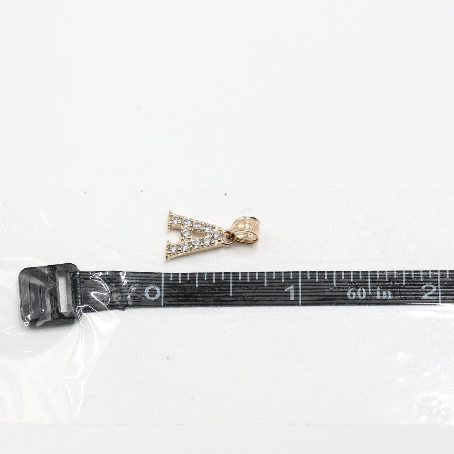 14KT GOLD SMALL LETTER PENDANTS WITH CUBIC ZIRCONIAS