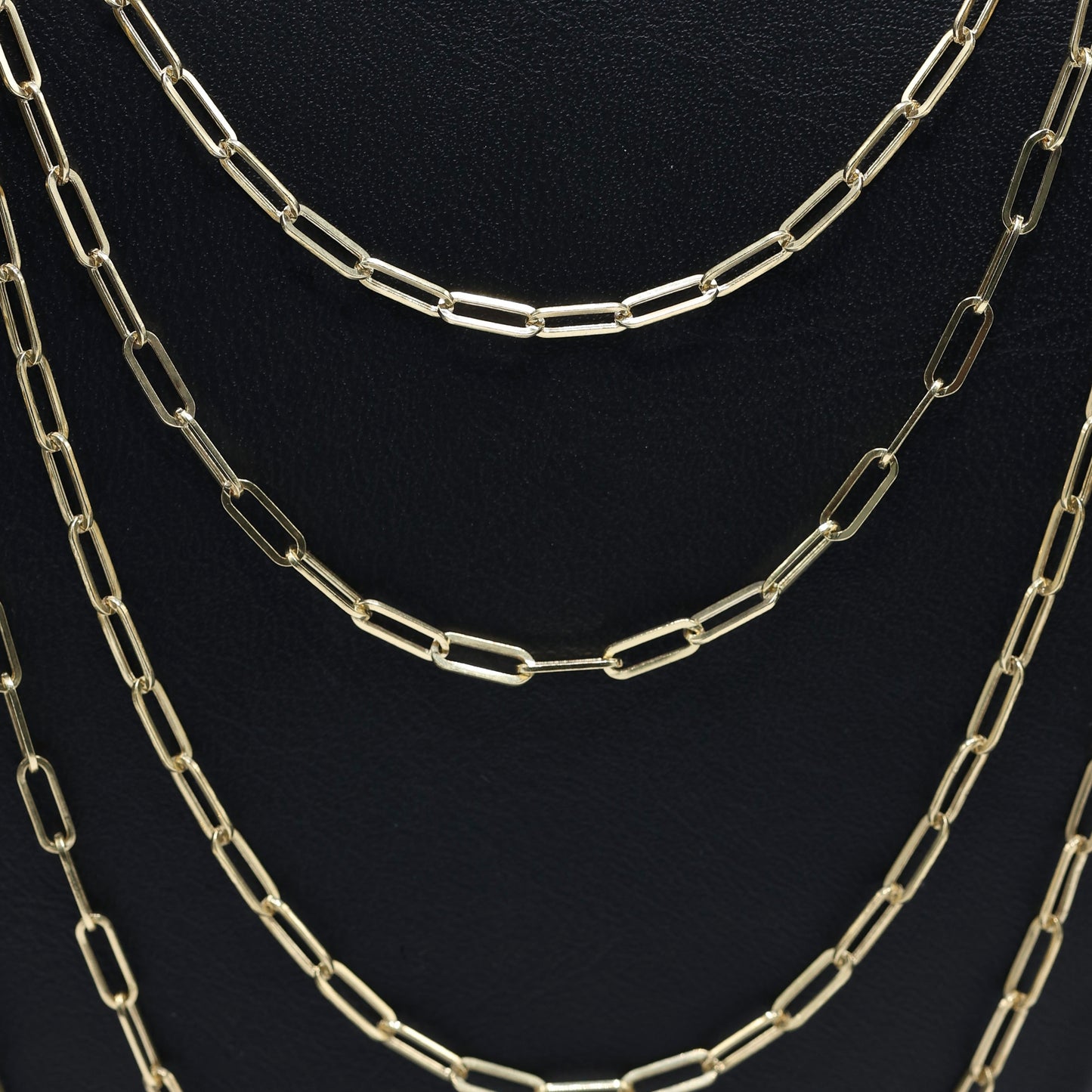 14KT GOLD PAPERCLIP NECKLACE 2.5MM - SEMISOLID