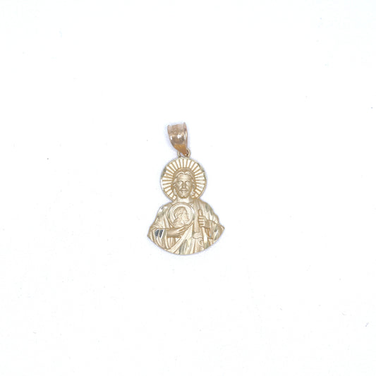14KT GOLD SAN JUDAS HALF BODY PENDANT - AVAILABLE IN 2 SIZES