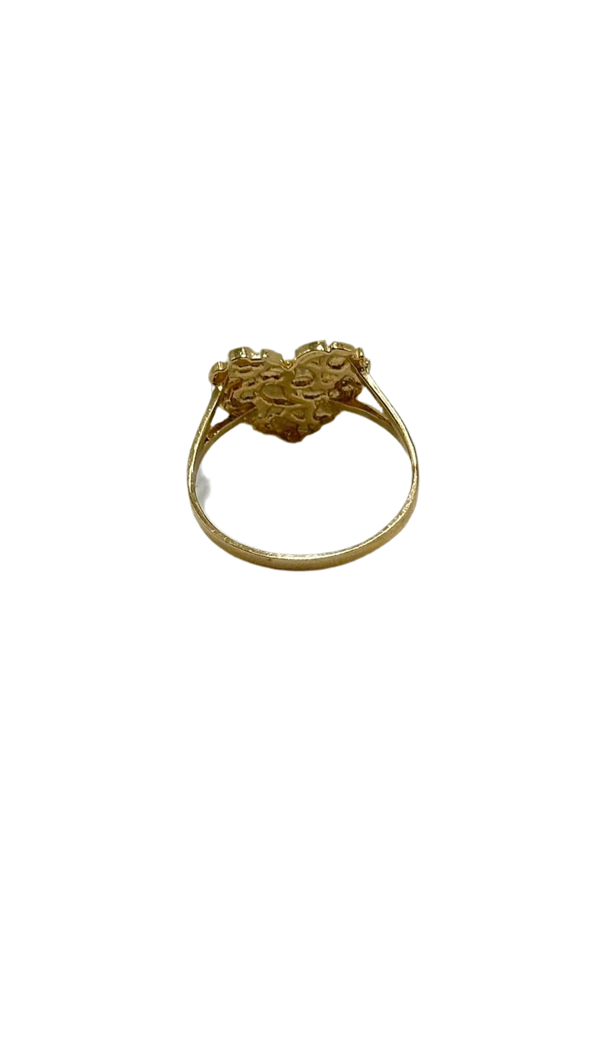 14K HEART NUGGET RING