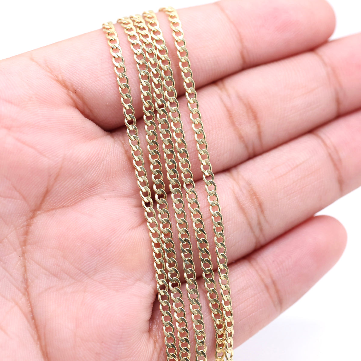 14KT GOLD CUBAN NECKLACE 2.5MM - SEMISOLID
