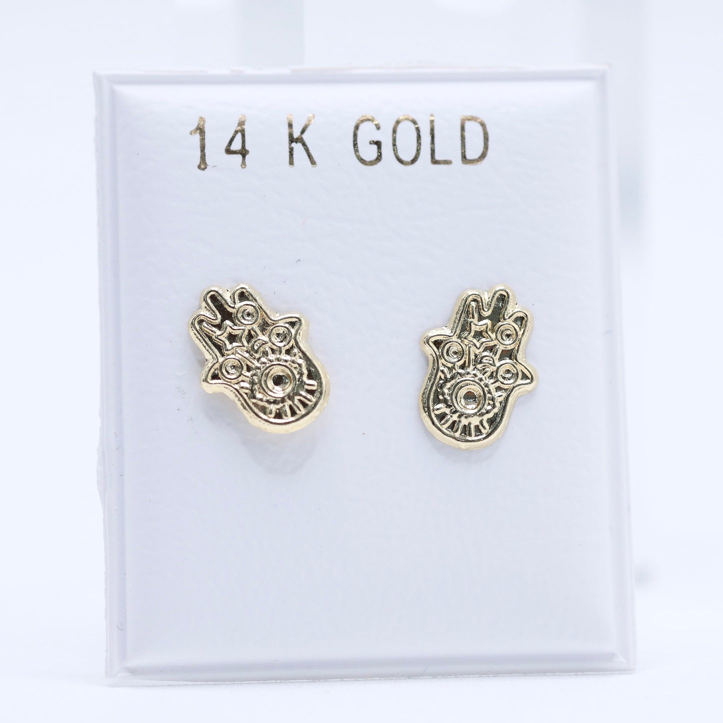 14KT GOLD SUN FACE SCREW ON EARRINGS