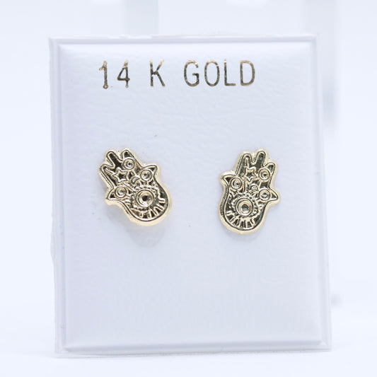 14KT GOLD SUN FACE SCREW ON EARRINGS