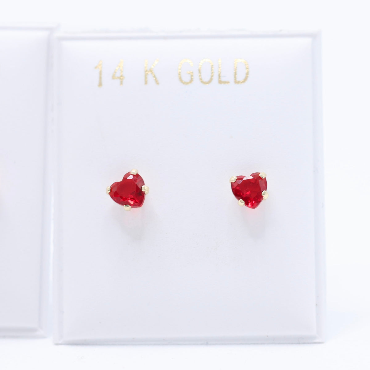 14KT GOLD MINI HEART EARRING SET (4 PIECE)
